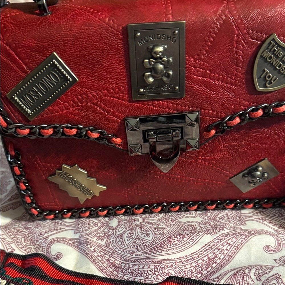 NWOTS Moschino Red Mini Bag with Black Accents​ - Picture 6 of 7
